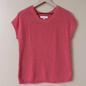 Ann Taylor LOFT  Pink Short - Cap Sleeved Sweater Size Medium